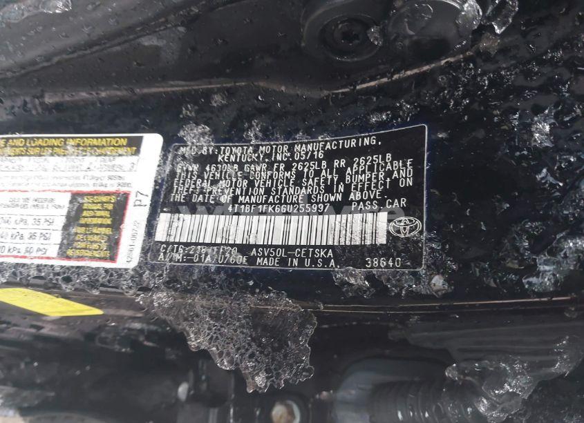 Photo 9 of 2016 Toyota Camry SE (VIN 4T1BF1FK6GU255997)