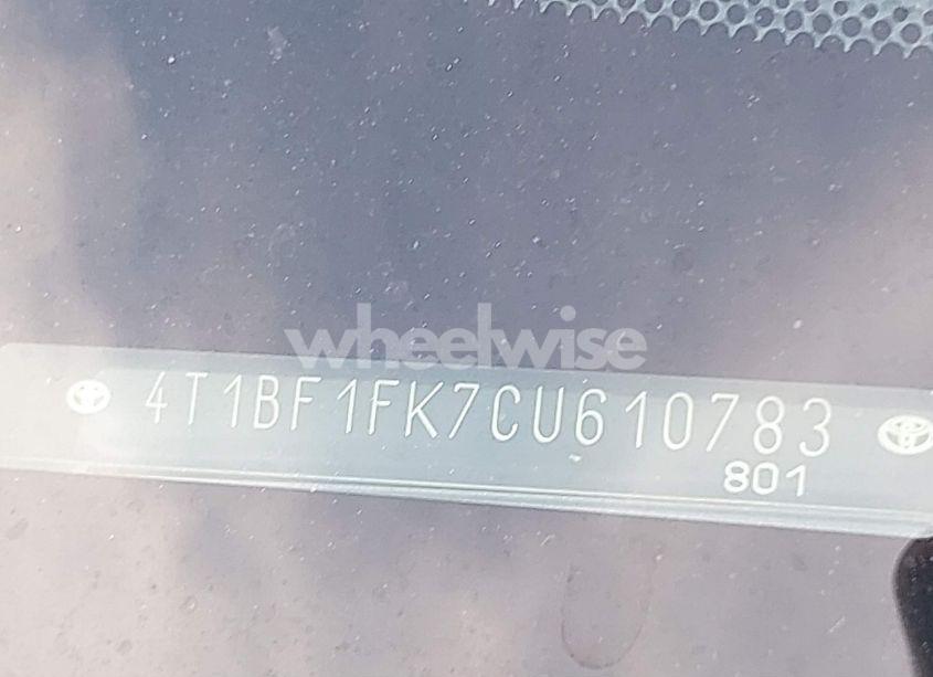 Photo 9 of 2012 Toyota Camry SE (VIN 4T1BF1FK7CU610783)