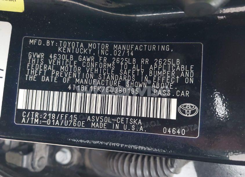 Photo 9 of 2014 Toyota Camry SE (VIN 4T1BF1FK7EU380195)