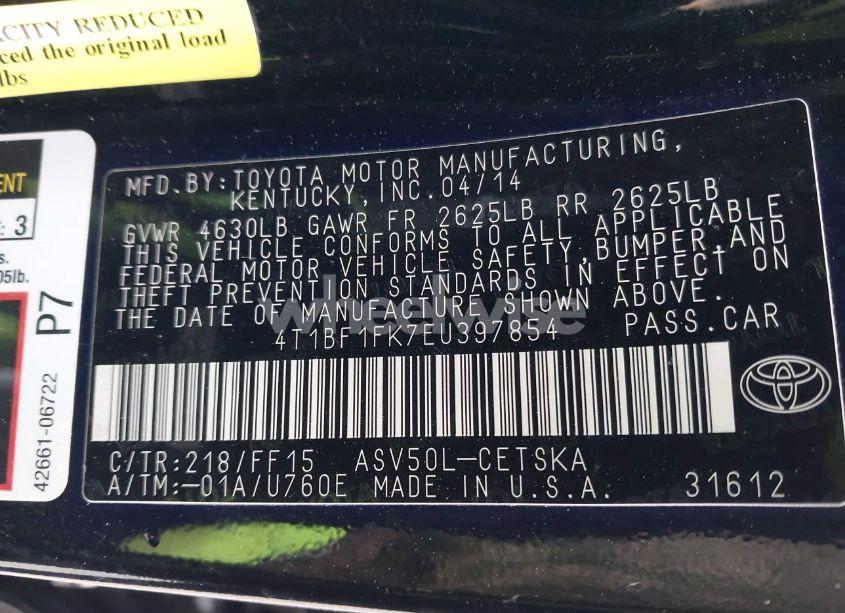 Photo 9 of 2014 Toyota Camry SE (VIN 4T1BF1FK7EU397854)