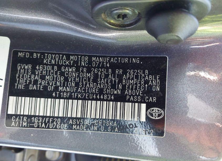 Photo 9 of 2014 Toyota Camry SE (VIN 4T1BF1FK7EU444834)