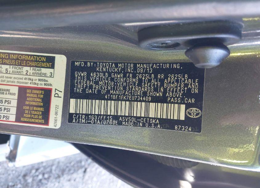 Photo 9 of 2014 Toyota Camry SE (VIN 4T1BF1FK7EU734409)