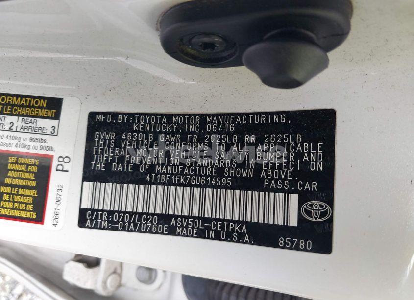 Photo 9 of 2016 Toyota Camry XSE (VIN 4T1BF1FK7GU614595)