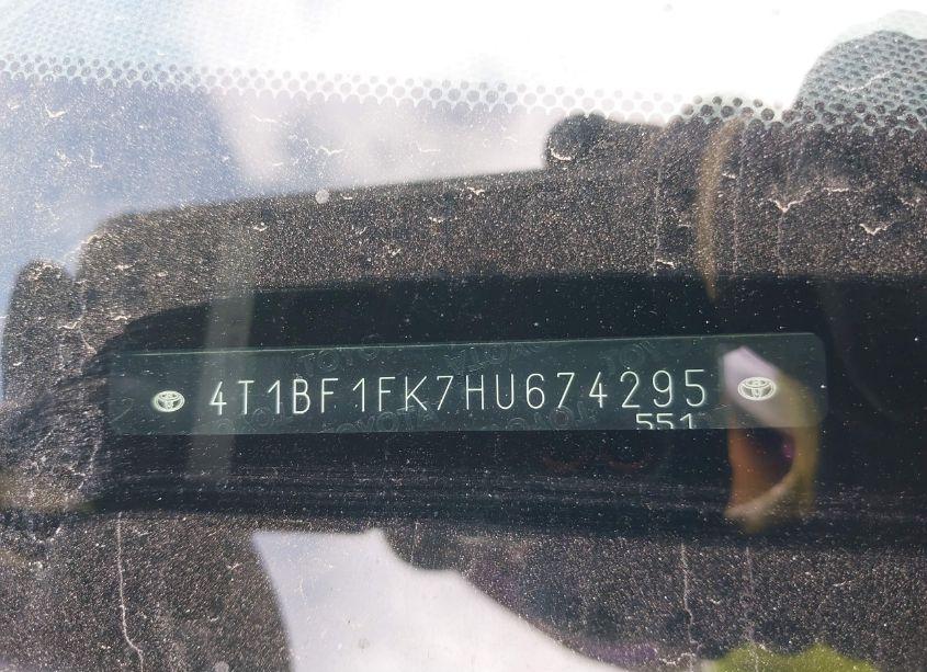 Photo 9 of 2017 Toyota Camry SE (VIN 4T1BF1FK7HU674295)