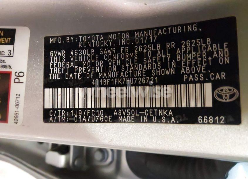 Photo 8 of 2017 Toyota Camry LE (VIN 4T1BF1FK7HU726721)