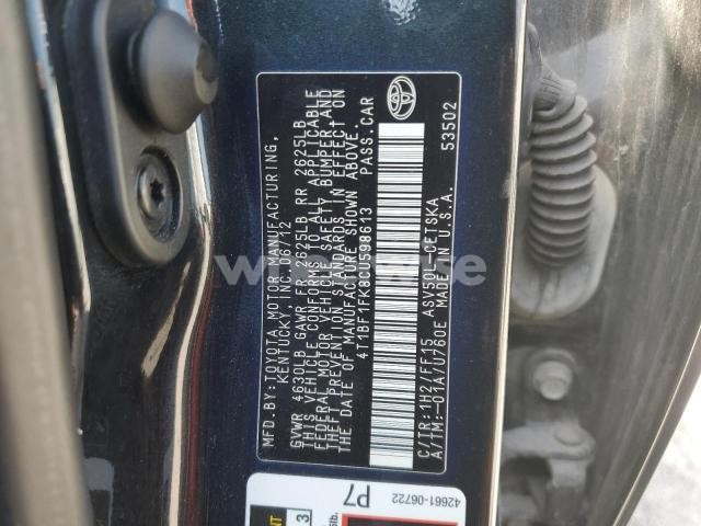 Photo 10 of 2012 TOYOTA CAMRY BASE (VIN 4T1BF1FK8CU598613)