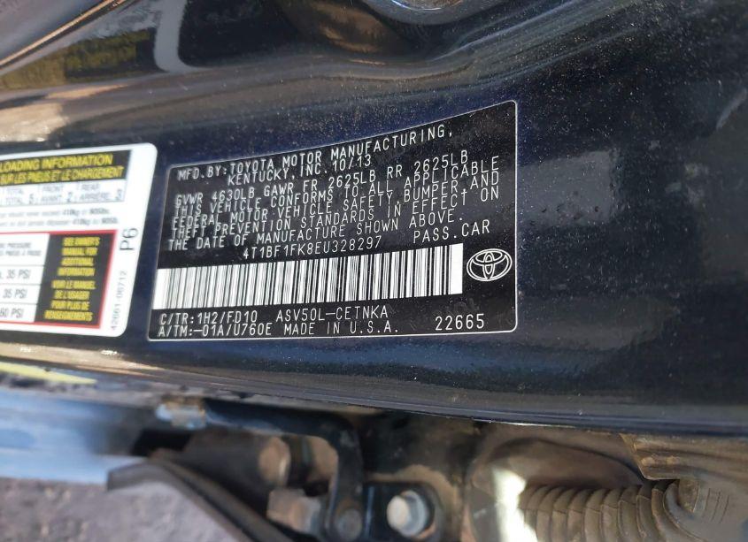 Photo 9 of 2014 Toyota Camry LE (VIN 4T1BF1FK8EU328297)