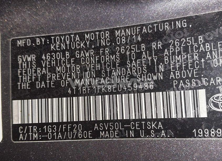 Photo 9 of 2014 Toyota Camry SE (VIN 4T1BF1FK8EU459486)