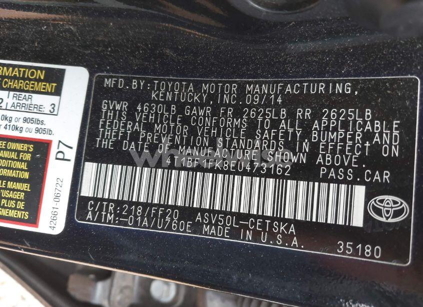 Photo 9 of 2014 Toyota Camry SE (VIN 4T1BF1FK8EU473162)
