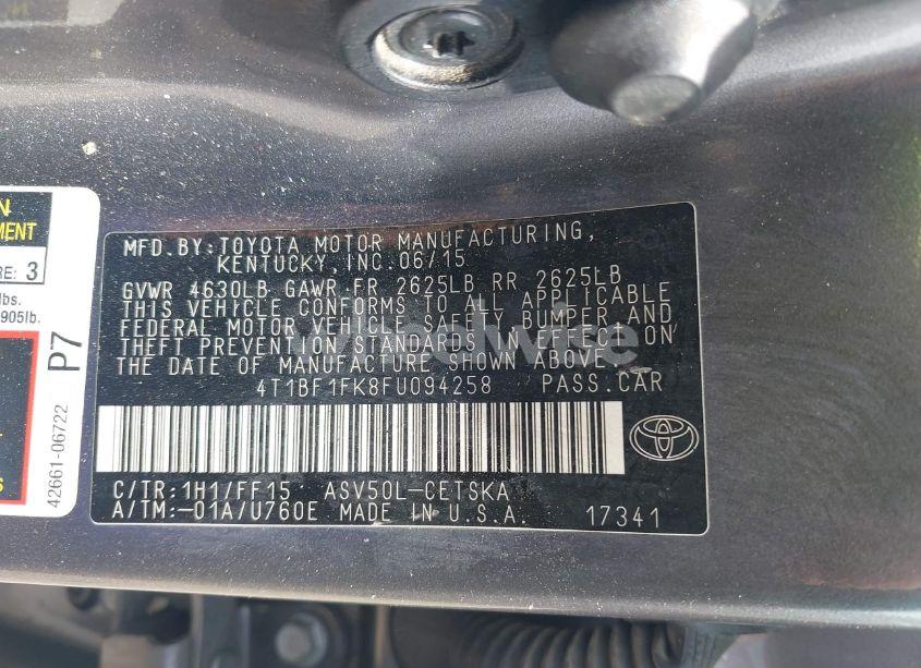 Photo 9 of 2015 Toyota Camry SE (VIN 4T1BF1FK8FU094258)