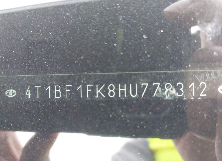 Photo 9 of 2017 Toyota Camry XLE (VIN 4T1BF1FK8HU778312)