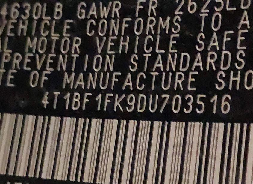 Photo 9 of 2013 Toyota Camry SE (VIN 4T1BF1FK9DU703516)