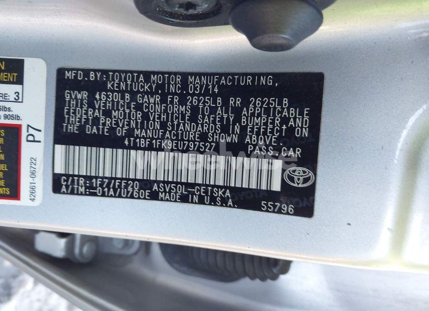 Photo 9 of 2014 Toyota Camry SE (VIN 4T1BF1FK9EU797527)