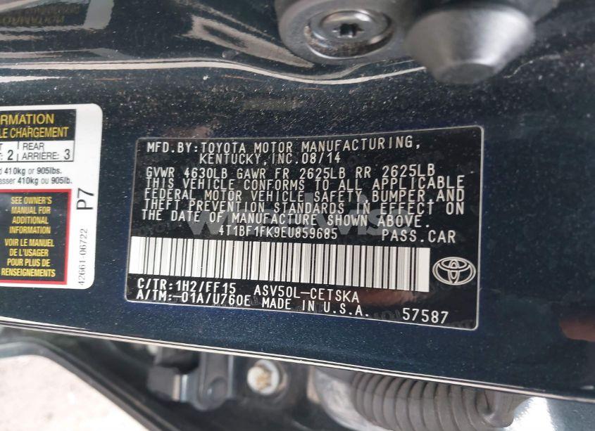 Photo 9 of 2014 Toyota Camry SE (VIN 4T1BF1FK9EU859685)