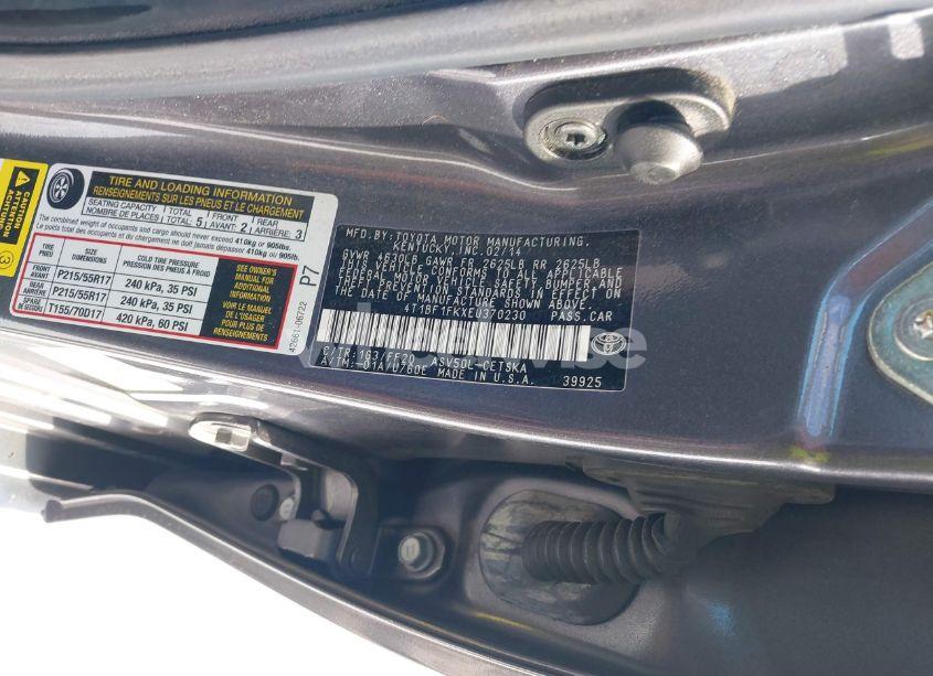 Photo 9 of 2014 Toyota Camry SE (VIN 4T1BF1FKXEU370230)