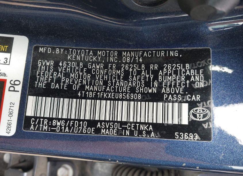 Photo 9 of 2014 Toyota Camry LE (VIN 4T1BF1FKXEU856908)