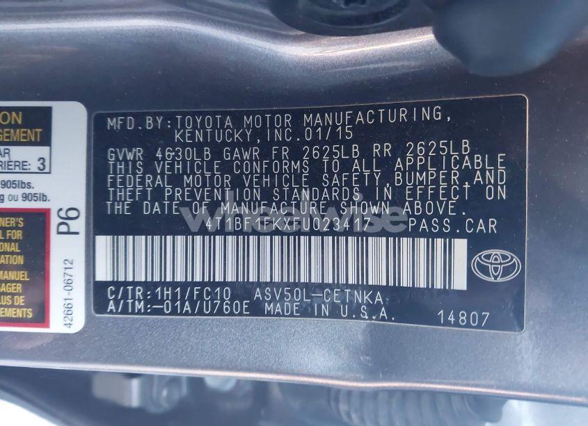 Photo 9 of 2015 Toyota Camry LE (VIN 4T1BF1FKXFU023417)