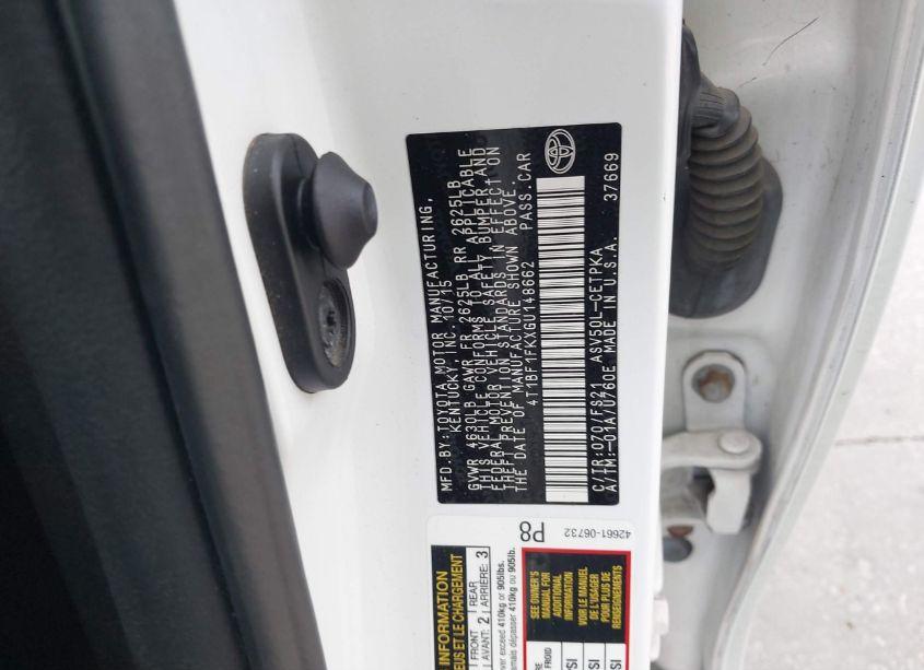 Photo 9 of 2016 Toyota Camry SE (VIN 4T1BF1FKXGU148662)