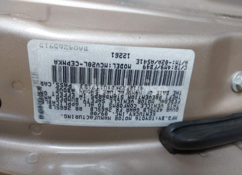 Photo 9 of 2001 Toyota Camry LE V6 (VIN 4T1BF22K01U117133)