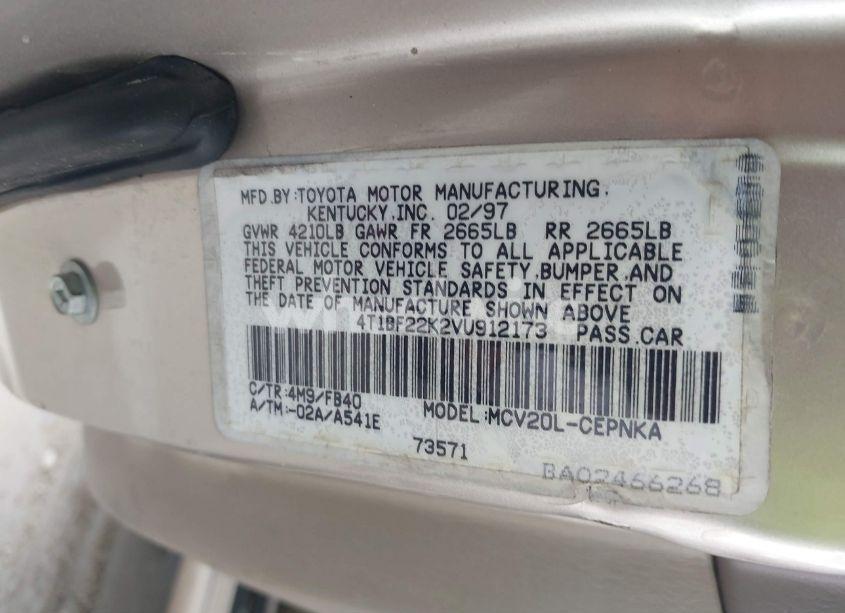 Photo 9 of 1997 Toyota Camry LE V6 (VIN 4T1BF22K2VU912173)