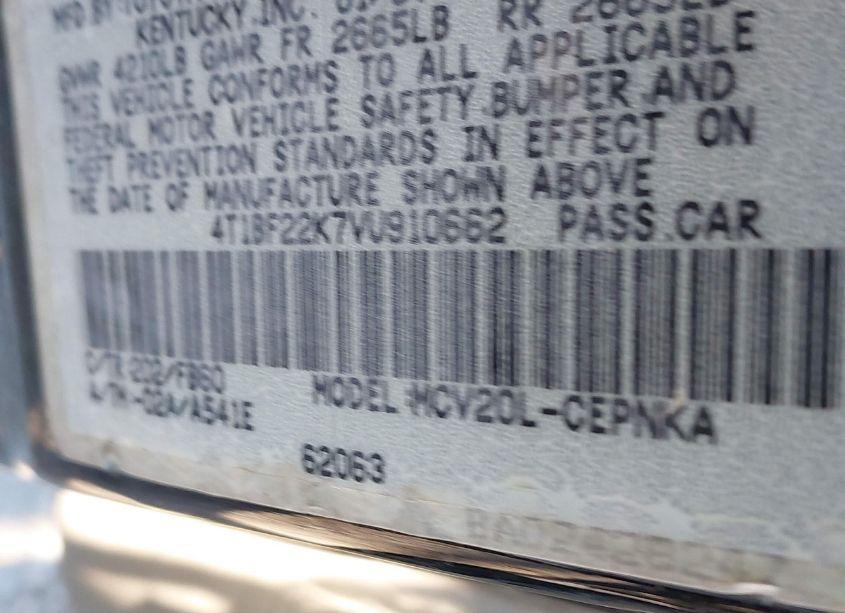 Photo 9 of 1997 Toyota Camry LE V6 (VIN 4T1BF22K7VU910662)