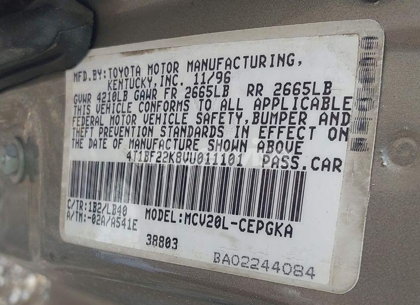 Photo 9 of 1997 Toyota Camry XLE V6 (VIN 4T1BF22K8VU011101)