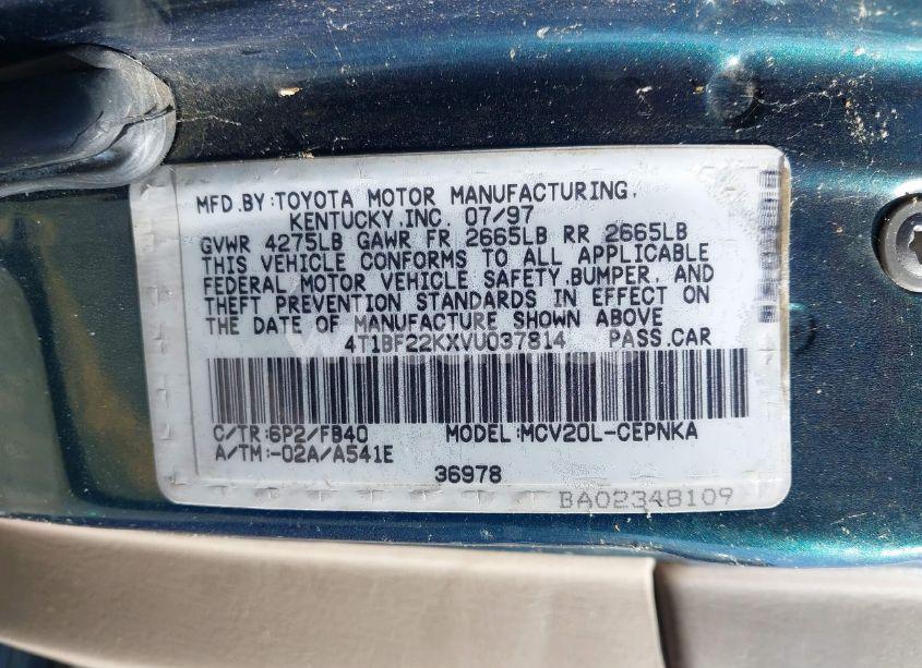 Photo 9 of 1997 Toyota Camry LE V6 (VIN 4T1BF22KXVU037814)