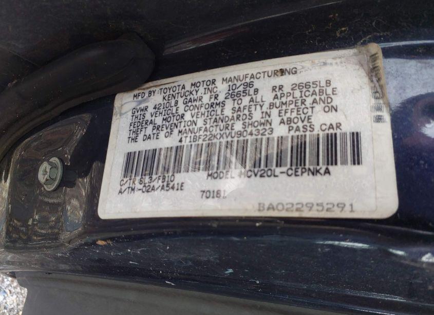 Photo 9 of 1997 Toyota Camry LE V6 (VIN 4T1BF22KXVU904323)