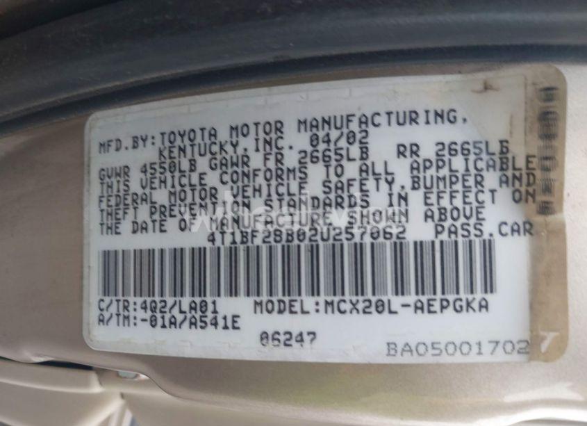 Photo 9 of 2002 Toyota Avalon XLS (VIN 4T1BF28B02U257062)