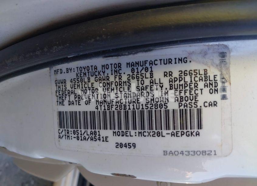 Photo 9 of 2001 Toyota Avalon XLS (VIN 4T1BF28B11U152805)