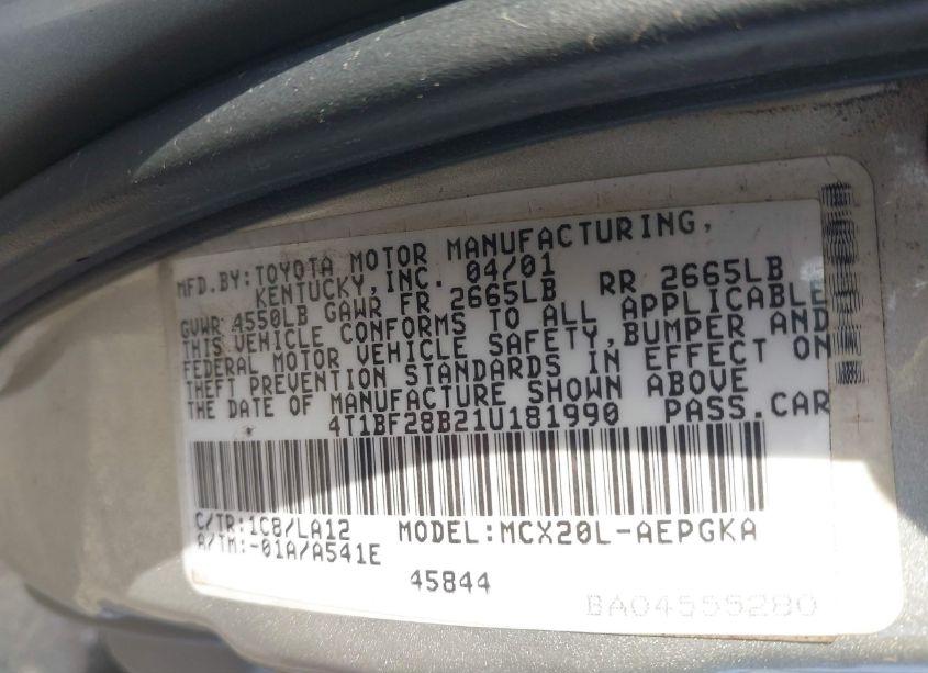 Photo 9 of 2001 Toyota Avalon XLS (VIN 4T1BF28B21U181990)