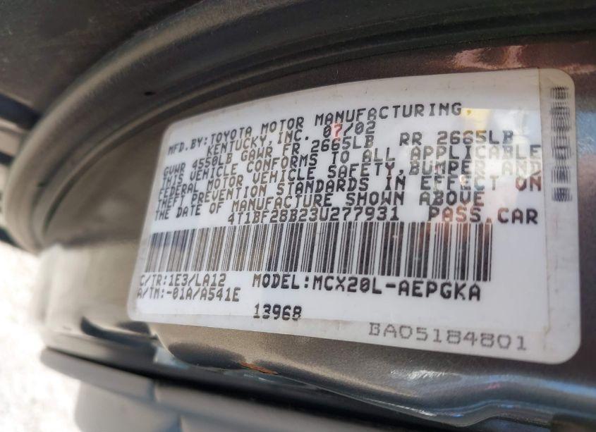 Photo 9 of 2003 Toyota Avalon XLS (VIN 4T1BF28B23U277931)