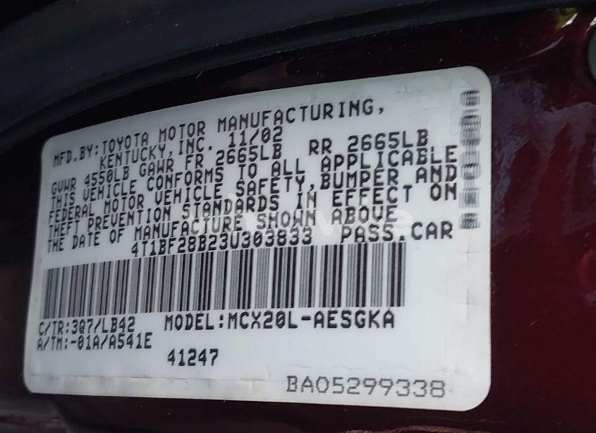 Photo 9 of 2003 Toyota Avalon XLS (VIN 4T1BF28B23U303833)