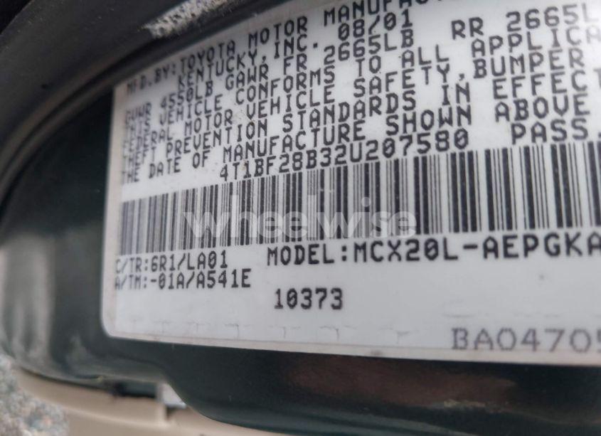 Photo 9 of 2002 Toyota Avalon XL/XLS (VIN 4T1BF28B32U207580)