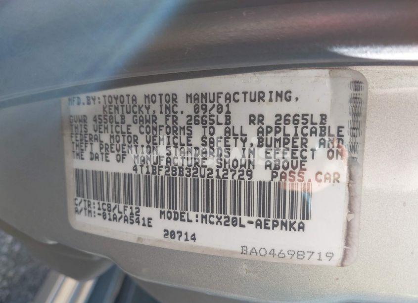 Photo 9 of 2002 Toyota Avalon XL (VIN 4T1BF28B32U212729)