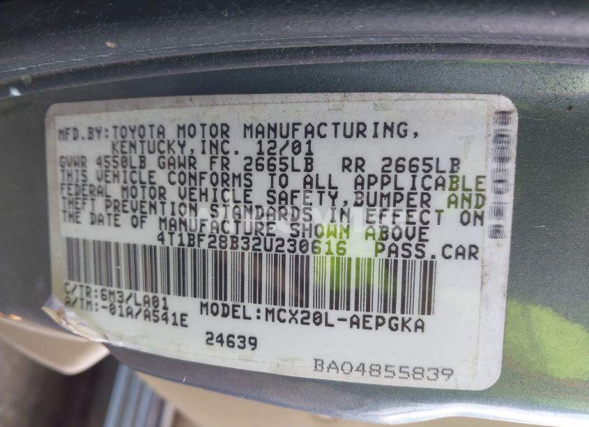 Photo 9 of 2002 Toyota Avalon XLS (VIN 4T1BF28B32U230616)