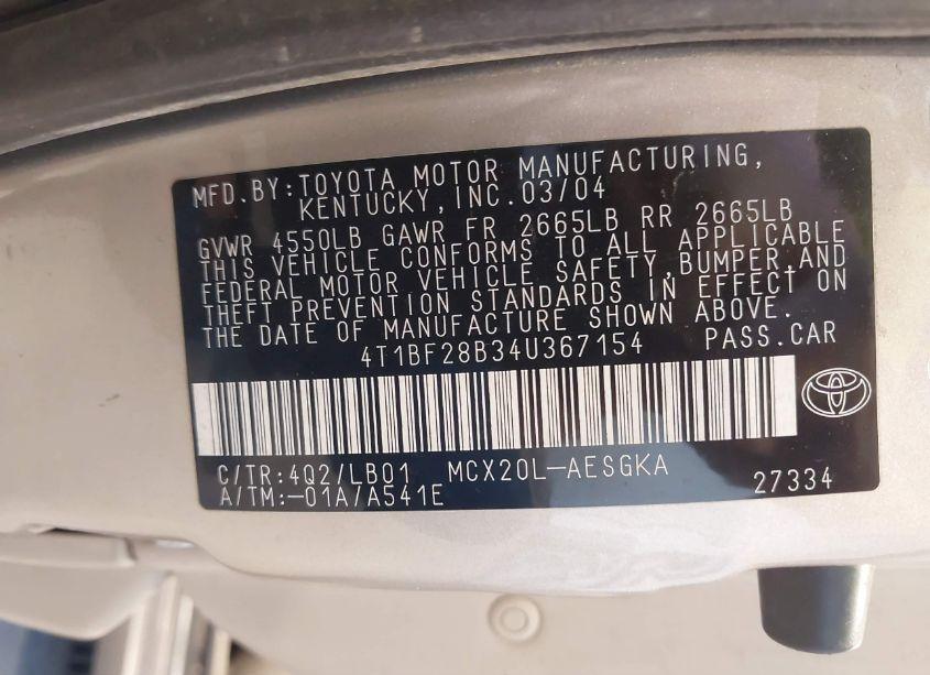 Photo 9 of 2004 Toyota Avalon XLS (VIN 4T1BF28B34U367154)