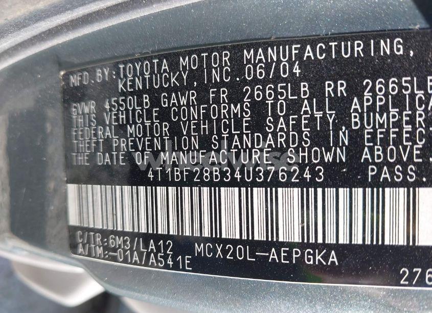 Photo 9 of 2004 Toyota Avalon XLS (VIN 4T1BF28B34U376243)