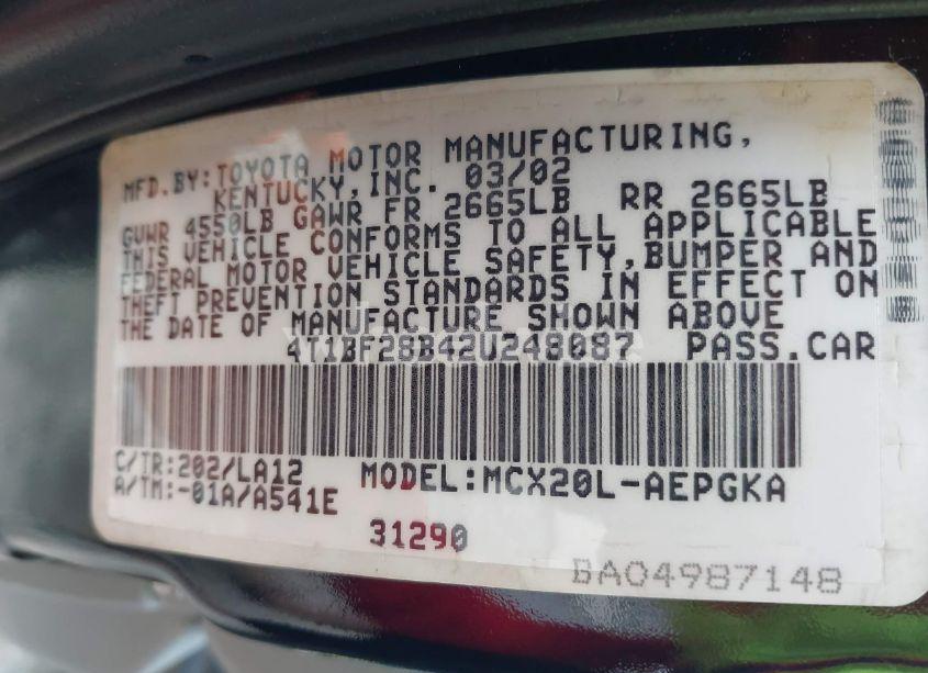 Photo 9 of 2002 Toyota Avalon XLS (VIN 4T1BF28B42U248087)