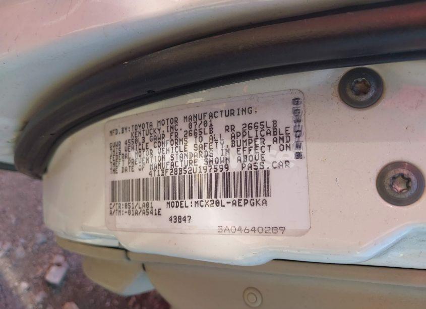 Photo 9 of 2002 Toyota Avalon XLS (VIN 4T1BF28B52U197599)