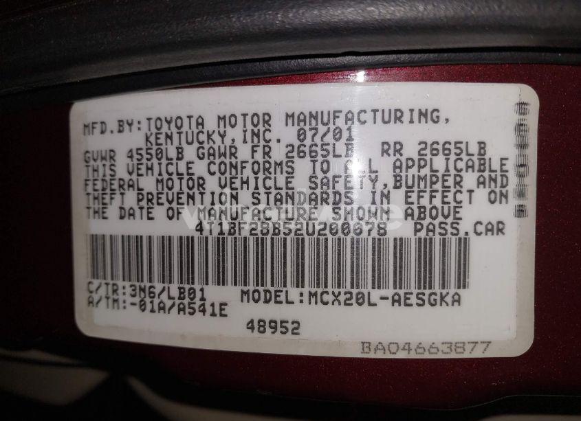 Photo 9 of 2002 Toyota Avalon XLS (VIN 4T1BF28B52U200078)