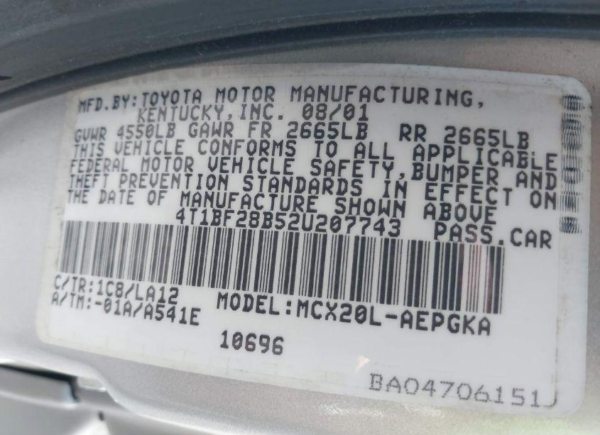 Photo 9 of 2002 Toyota Avalon XLS (VIN 4T1BF28B52U207743)