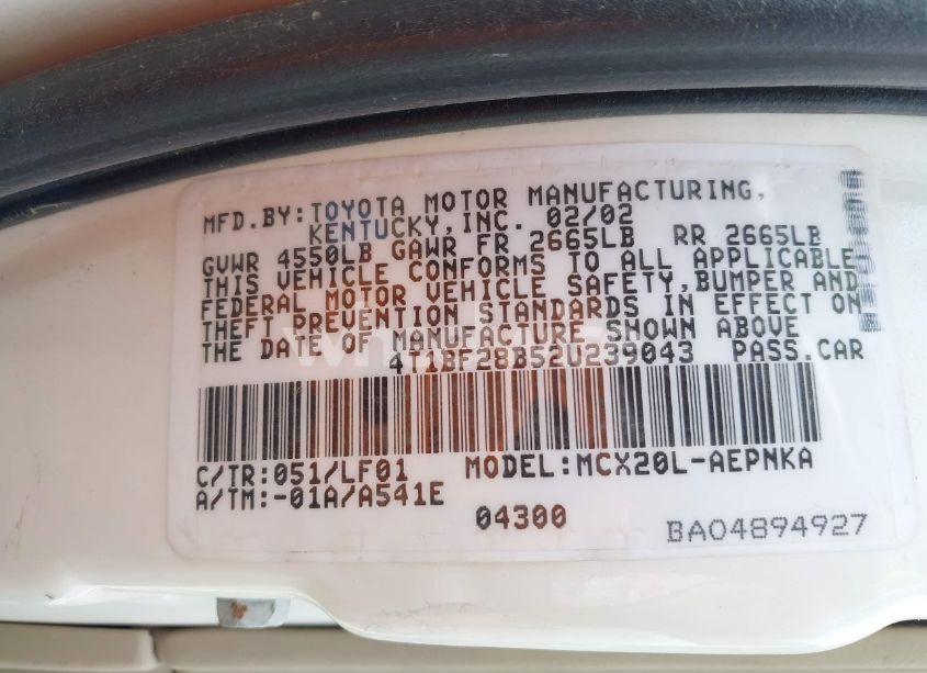 Photo 9 of 2002 Toyota Avalon XL (VIN 4T1BF28B52U239043)