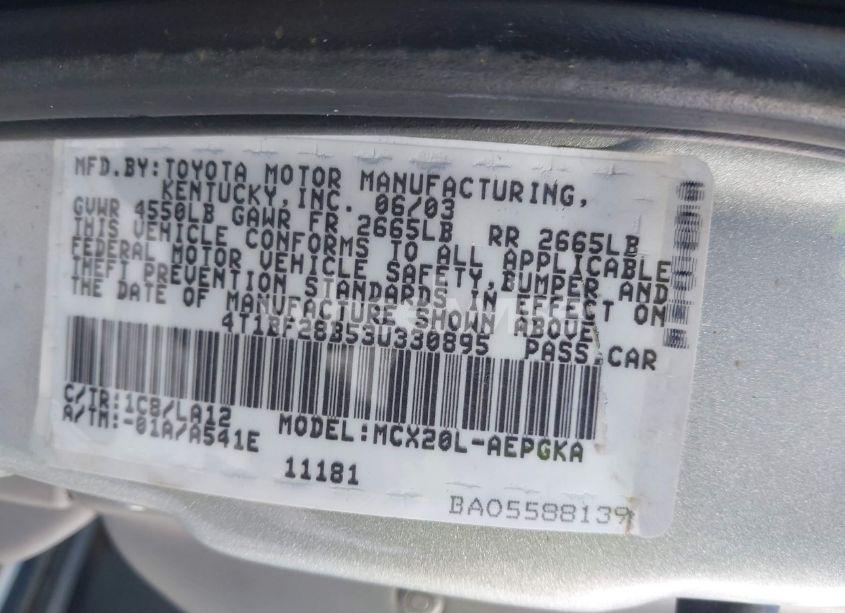 Photo 9 of 2003 Toyota Avalon XLS (VIN 4T1BF28B53U330895)