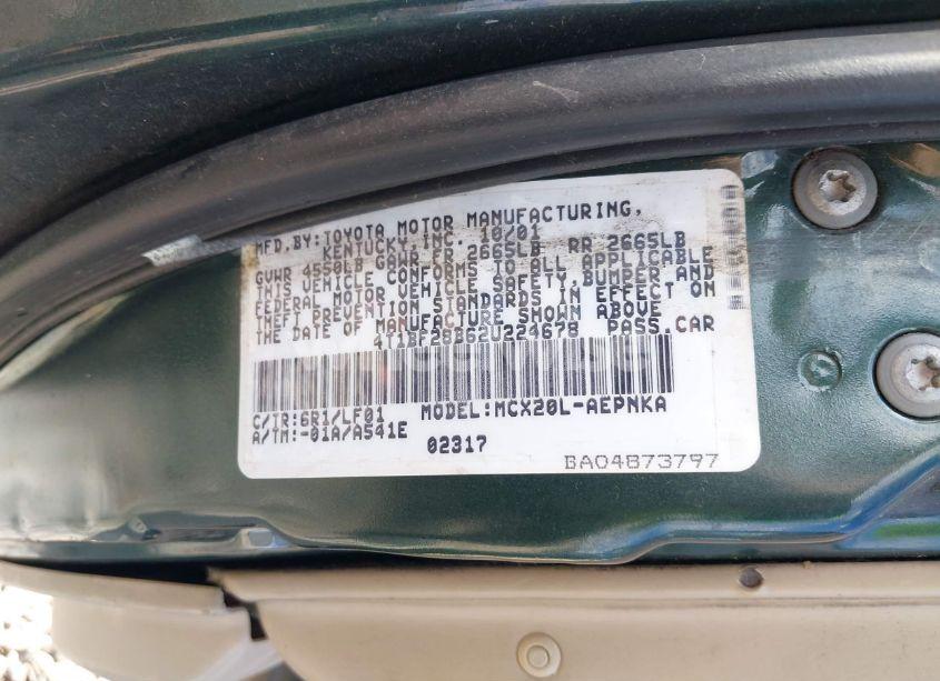 Photo 9 of 2002 Toyota Avalon XL (VIN 4T1BF28B62U224678)