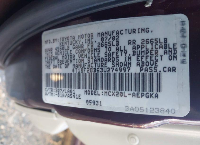 Photo 9 of 2003 Toyota Avalon XLS (VIN 4T1BF28B63U274997)