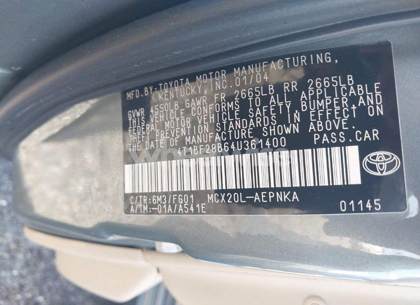Photo 9 of 2004 Toyota Avalon XL (VIN 4T1BF28B64U361400)