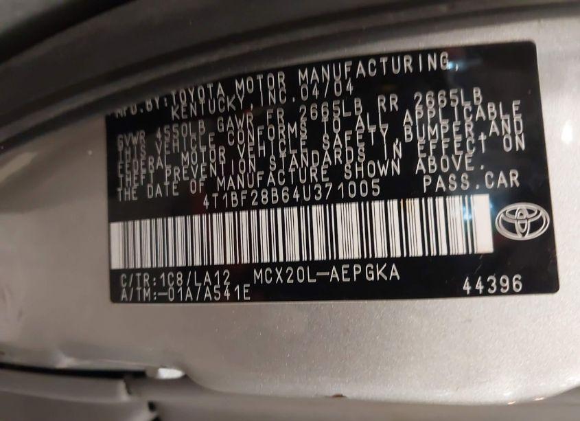 Photo 9 of 2004 Toyota Avalon XLS (VIN 4T1BF28B64U371005)