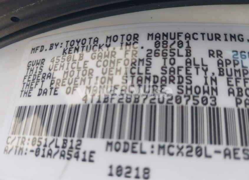 Photo 9 of 2002 Toyota Avalon XL/XLS (VIN 4T1BF28B72U207503)