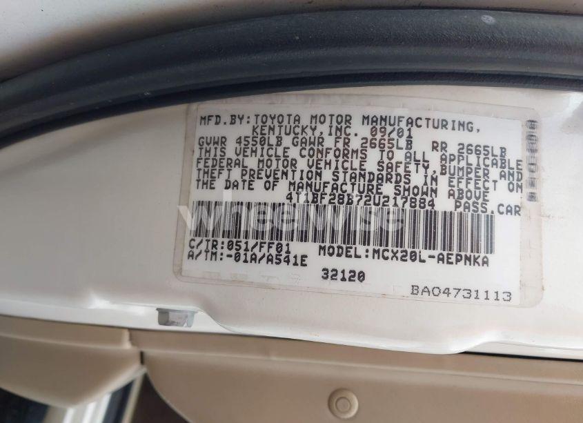 Photo 9 of 2002 Toyota Avalon XL (VIN 4T1BF28B72U217884)